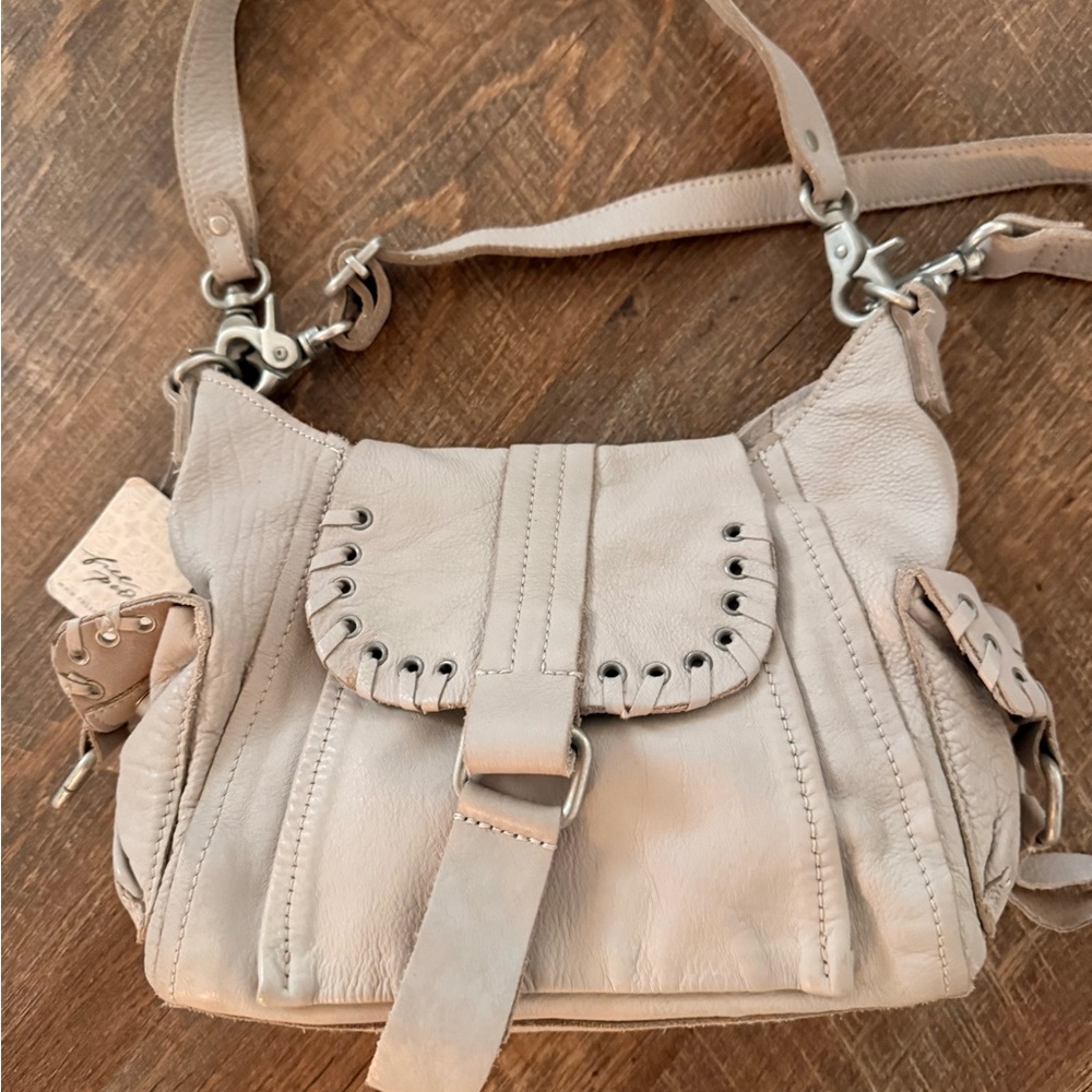 FREE PEOPLE/Baby Leigh Distressed Tote Bag  PEARL No longer in stores! NEW!